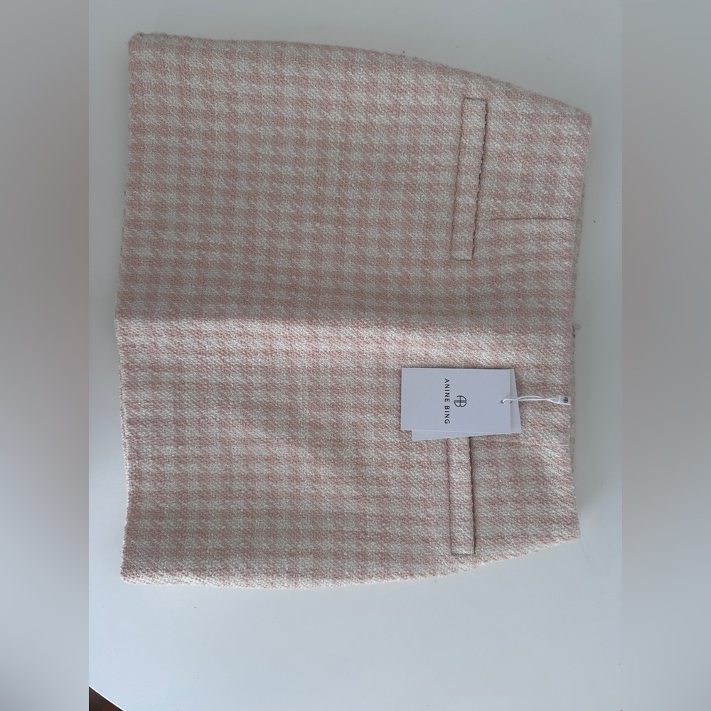 Anine Bing | NWT | Textured Houndstooth Skirt